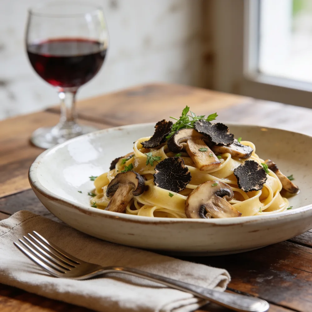 Tagliatelle ai funghi e tartufo