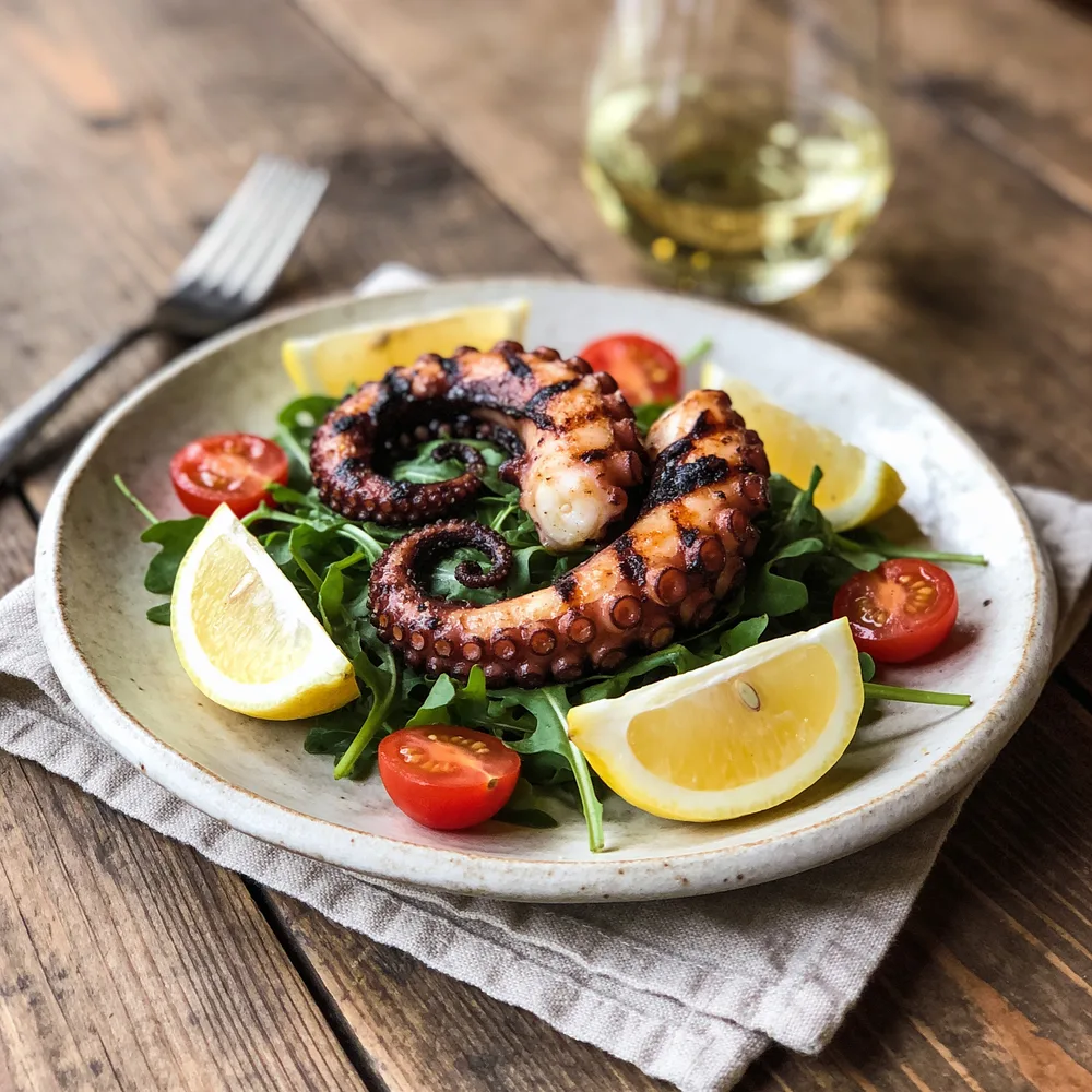 Polpo alla griglia con limone
