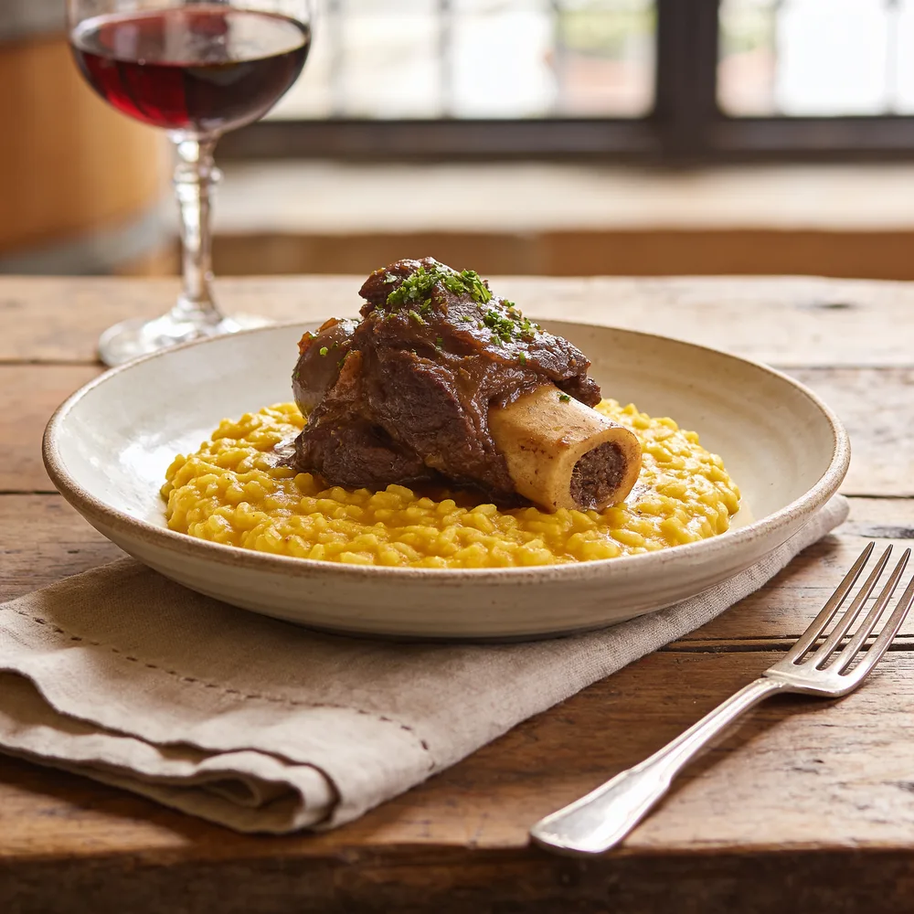 Risotto allo zafferano con ossobuco